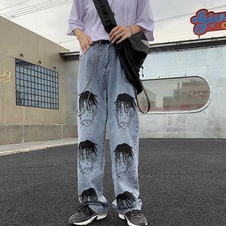 Anime Character Print Jeans