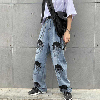 Anime Character Print Jeans