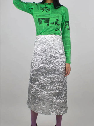Satine metallic skirt